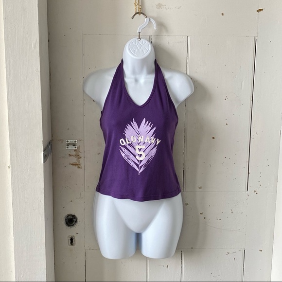 Vintage Y2K Old Navy Graphic Halter Top With Rhinestones - Picture 5 of 10
